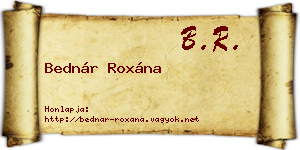 Bednár Roxána névjegykártya