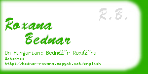 roxana bednar business card
